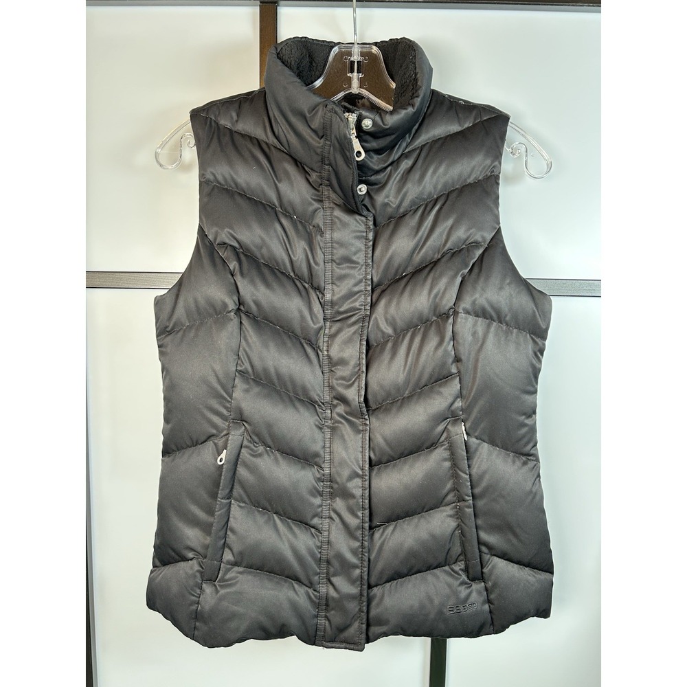 Eddie‎ Bauer 550 Down Vest Women's Size S Black 75% Goose Down